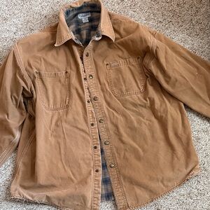 Carhartt Tan Work Shirt with Plaid Lining - S96BRN  XL